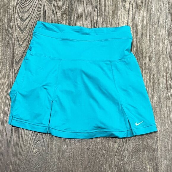 Nike Dri-Fit Womens Tennis Skirt Pleated Swoosh Pull-On Strech Blue Size XS - Picture 5 of 5